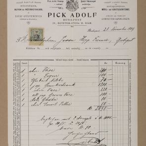 Invoice of Adolf Pick  antiquarian about eight Japanese and Chinese objects