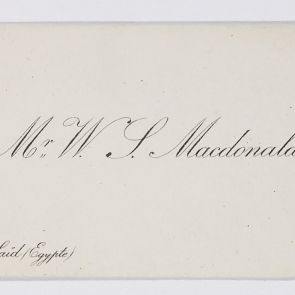 Business card: Mr. W. S. Macdonald