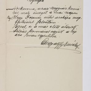 Receipt of the painter Erzsébet (Elisabeth) Angyalffy of a total of four hundred Koronas that Ferenc Hopp paid for the painting of his portrait