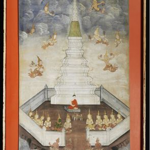 Buddha teaching in the sky