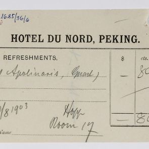 A pekingi Hotel du Nord által italrendelésre kiállított számlák Hopp Ferenc részére: Refreshments