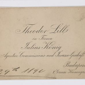 Névjegy: Theodor Lill in Firma Julius König