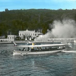 The summer residence in Sarıyer of Imperial Russia’s embassy in Constantinople, and its light steamer, with ambassador Ivan Alekseyevich Zinovyev (1897–1909) on board