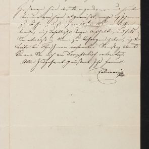 István Calderoni's letter to Ferenc Hopp from Hamburg