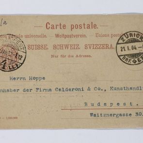 Card of the Photoglob Company to Ferenc Hopp from Zürich to Budapest