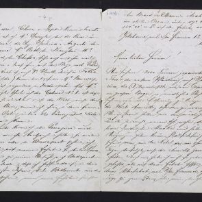 Ferenc Hopp's letter sent to Calderoni and Co. from the voyage between Yokohama and San Francisco, with his travelogue