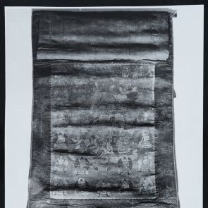 Mongolian collection, painting on textiles, scroll painting, thangka (inv. no. 76.38) photo documentation of the restoration material_1