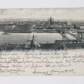 Postcard of Prof. Julius Klein, Steinmeyer, and Antal K. to Ferenc Hopp from Budapest
