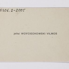 Business card: Vilmos Woyciechowski de Jelita