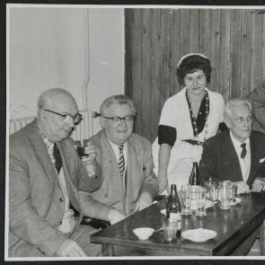 Group at the table in Király Bath