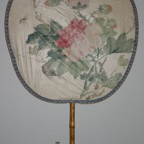 Fan with bird-and-flower picture