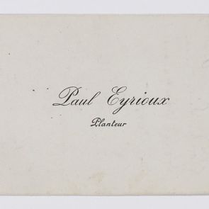 Business card: Paul Eyrioux, Planteur