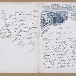 Ferenc Hopp's letter to Henrik Jurány from Rome
