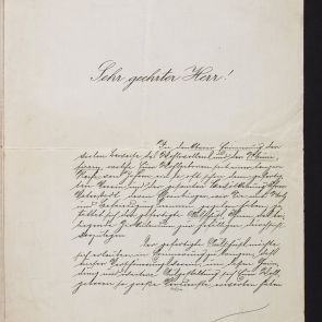 Letter of acknowledgement from the Verschönerungs-Verein (Association taking care of the appearance of the town) of Fulnek, written to Ferenc Hopp to thank him the donation for the building of the swimming pool