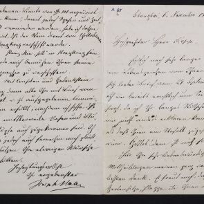 Letter of Josepfh Haas, vice-consul of the Austro-Hungarian Monarchy in Shanghai, to Ferenc Hopp, about current events