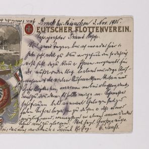 Carl Jann's postcard to Ferenc Hopp from Brück