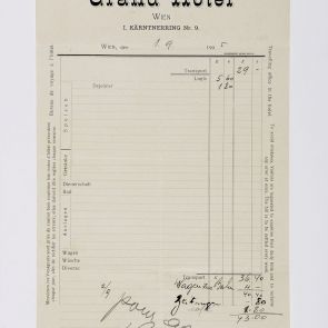 Invoice issued to Ferenc Hopp by Grand Hotel