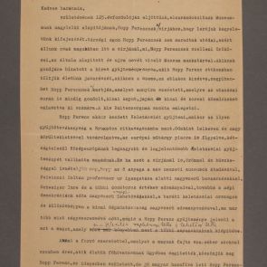 Draft of Tibor Horváth's speech for the 125th anniversary of Ferenc Hopp's birth at Ferenc Hopp's grave