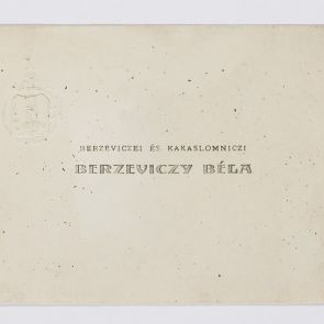 Business card: Béla Berzeviczy de Berzevicze and Kakaslomnicz