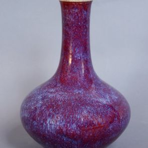 Bottle vase with flambé glaze