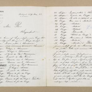 Ferenc Hopp's handwritten photo list for Alois Beer in Klagenfurt