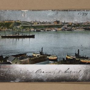 Ferenc Hopp's postcard to Henrik Jurány from the Atlantic Ocean