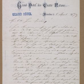 Ferenc Hopp's letter to Henrik Jurány from Barcelona