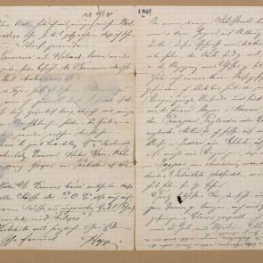 Ferenc Hopp's letter to the Calderoni and Co. from the Indian Ocean, on his way to Australia