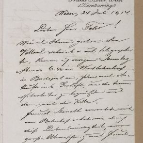 Ferenc Hopp's letter to Aladár Félix from Vienna