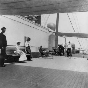 Some of Ferenc Hopp's fellow-passangers on the steamer Siberia, between San Francisco and Honolulu