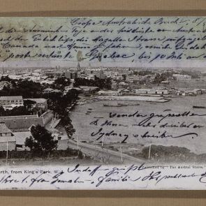 Ferenc Hopp's postcard to Henrik Jurány from Perth