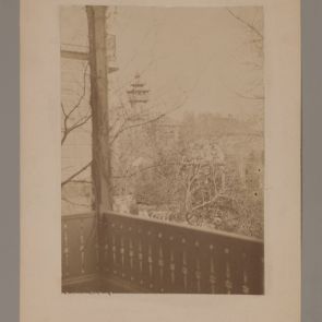 The Chinese tower villa (L. Friedmann villa) photographed from the terrace of the Hopp villa