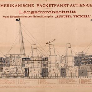 Cross-sectional drawing of the steamer Augusta Victoria