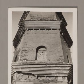 Detail of a seven-storey hexagonal brick pagoda, Xi’an