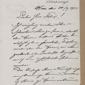 Ferenc Hopp's letter to Aladár Félix from Vienna