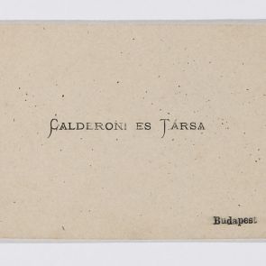 Business card: Calderoni and Co., Budapest