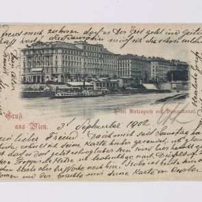 Greeting card from Heinrich K. to Ferenc Hopp from Vienna