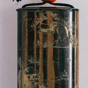 Inrō (medicine box worn in the obi), decorated with a landscape scene