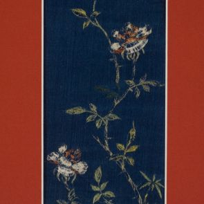 Fragment of women's clothes with peony motifs