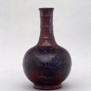 Bottle vase with a neck in the imitation of a bamboo