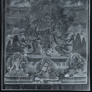 Mongolian collection, painting on textiles, scroll painting, thangka (inv. no. 76.39) photo documentation of the restoration material_2