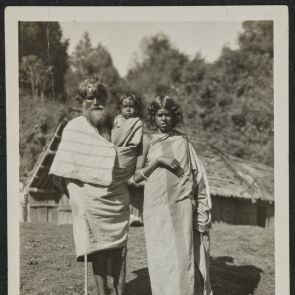 The headman of Toda village with his daughter and granddaughter near Ooty (Udagamandalam)