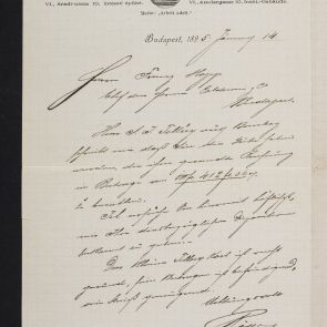 Rőser János levele Hopp Ferencnek Budapestről