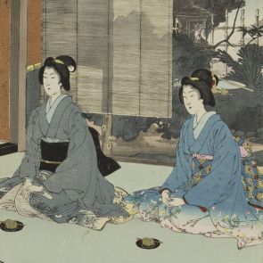 Teaszertartáson részt vevő hölgyek