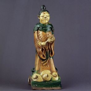 Ceramic roof figure: He Xiangu, one of the eight immortals