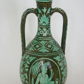 Vase with lid and handles