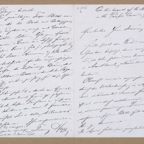 Ferenc Hopp's letter to Henrik Jurány, written on the board of passenger steamer Alameda