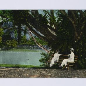 Ferenc Hopp's postcard to Aladár Félix from Singapore