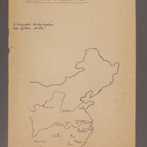 A modern kínai pocelán és kerámia kiállítás térképének másolata