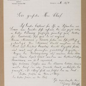 Georg Schäffer's letter to Ferenc Hopp from Budapest